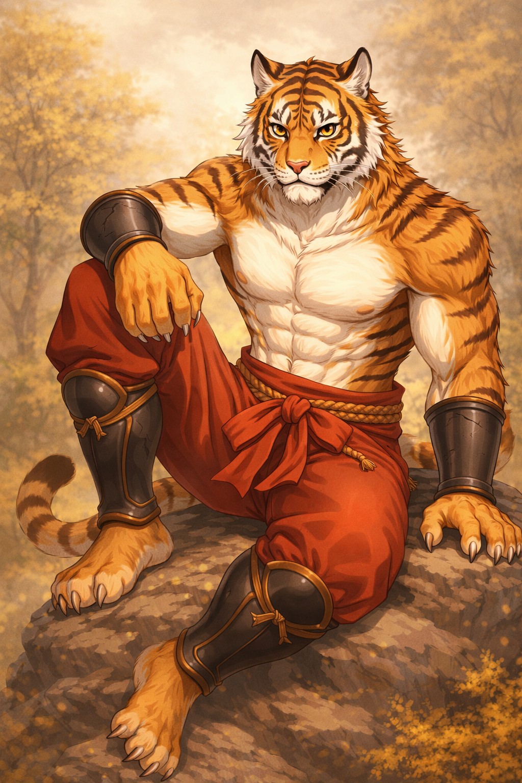 Illustrazione di Kotora, la giovane tigre yōkai